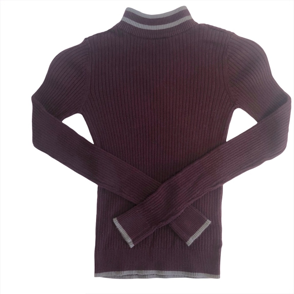 Aeropostale ribbed knit mock neck maroon sweater XS